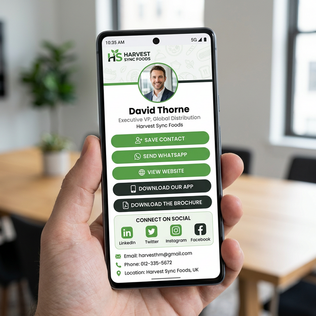 Food Distribution Digital Business Card