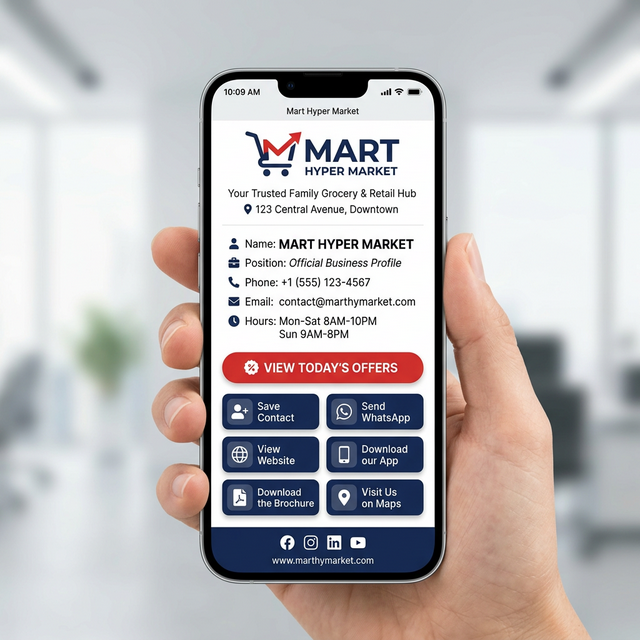 Mart Hyper Market Digital Business Card